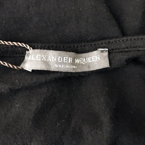 Alexander McQueen Green Lips Black T-Shirt Top - Picture 7 of 9